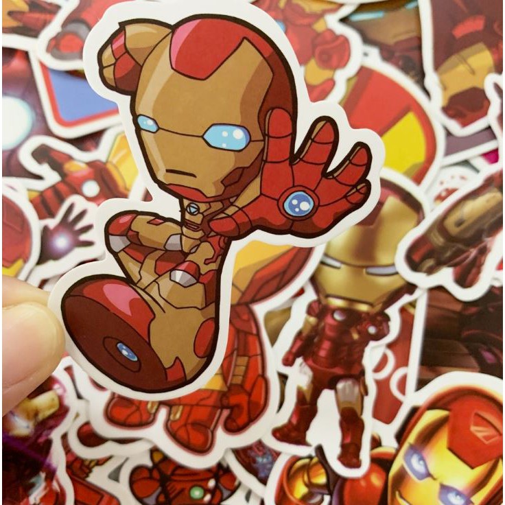 Sticker IRON MAN - NGƯỜI SẮT nhựa PVC không thấm nước, dán nón bảo hiểm, laptop, điện thoại, Vali, xe,  Cực COOL #6