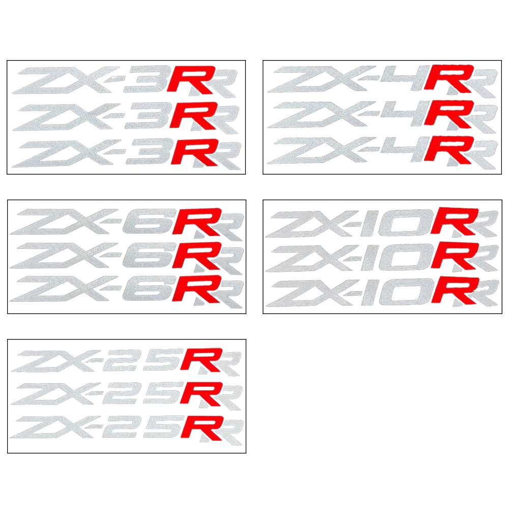 KAWASAKI 1 Bộ Đề Can Phản Quang Chống Thấm Nước Trang Trí Thân Xe Mô Tô ZX-3RR ZX-4RR ZX-6RR ZX-10RR ZX-25RR