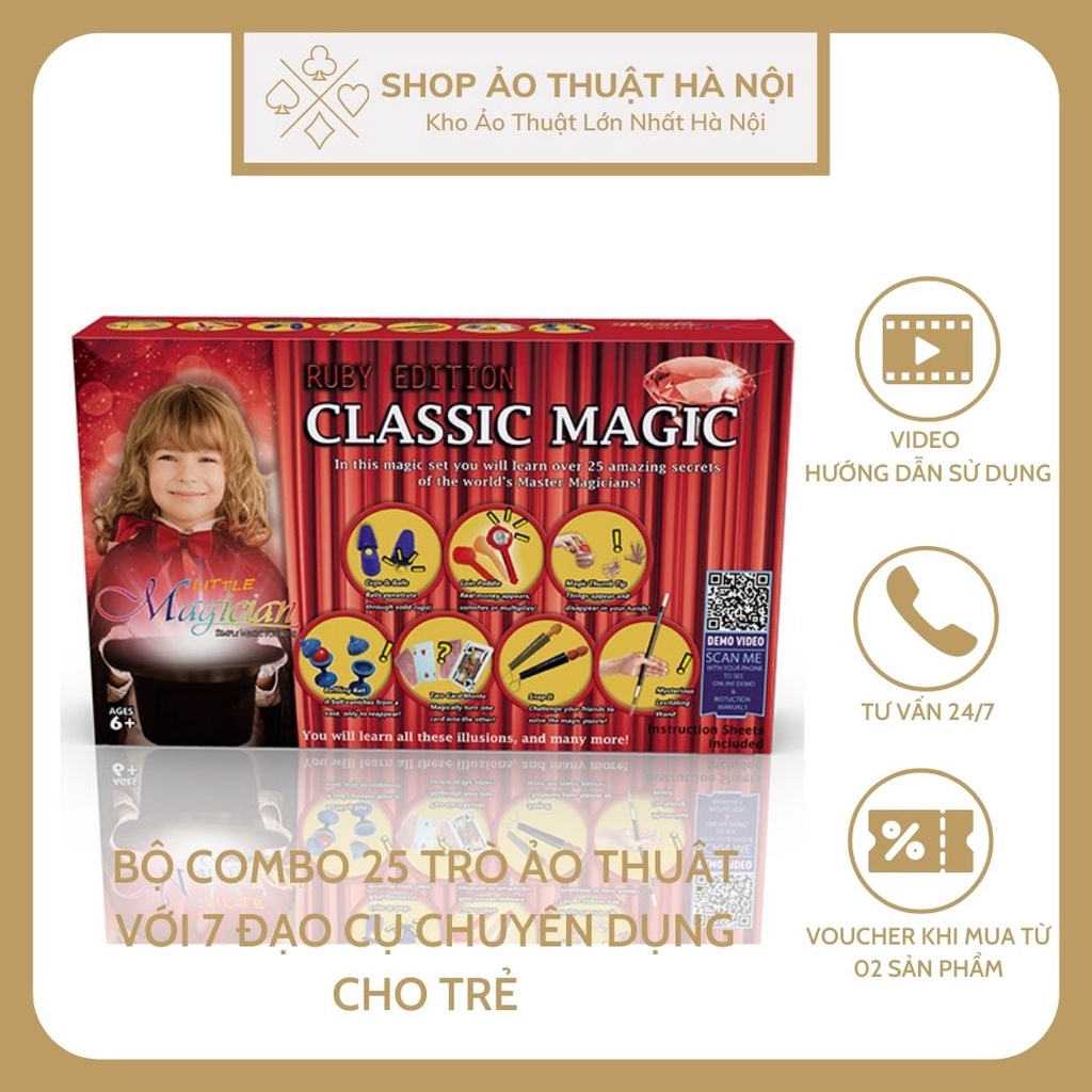 Bộ Combo Đồ Chơi Ảo Thuật 25 Trò Diễn 7 Đạo Cụ Độc Đáo, Thông Minh,Sáng Tạo, Giáo Dục Dành Cho Bé