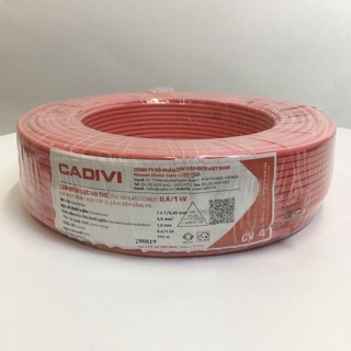 Dây điện đơn CADIVI 4.0 mm2 Bán Lẻ Theo Mét