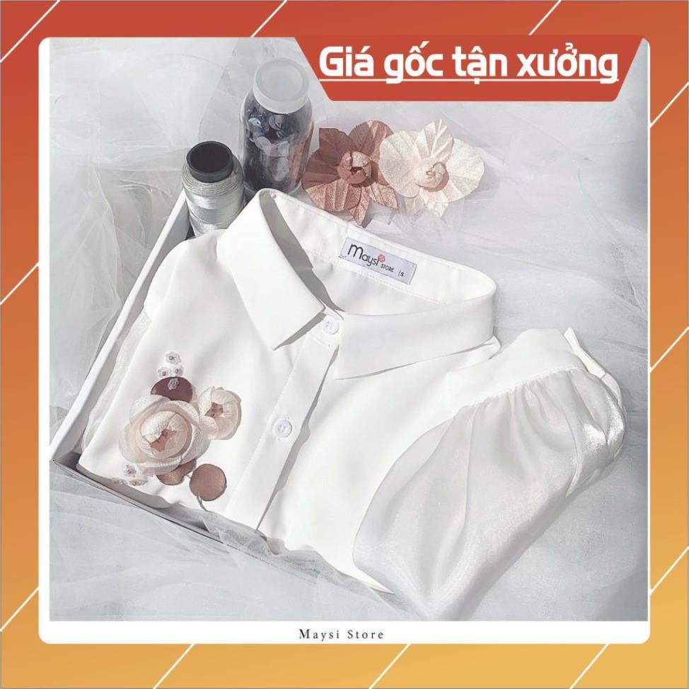 [Chất lượng số 1] ÁO SƠ MI NỮ TAY LƯỚI THÊU KÈM HOA NGỰC NỮ TÍNH SANG TRỌNG | BigBuy360 - bigbuy360.vn