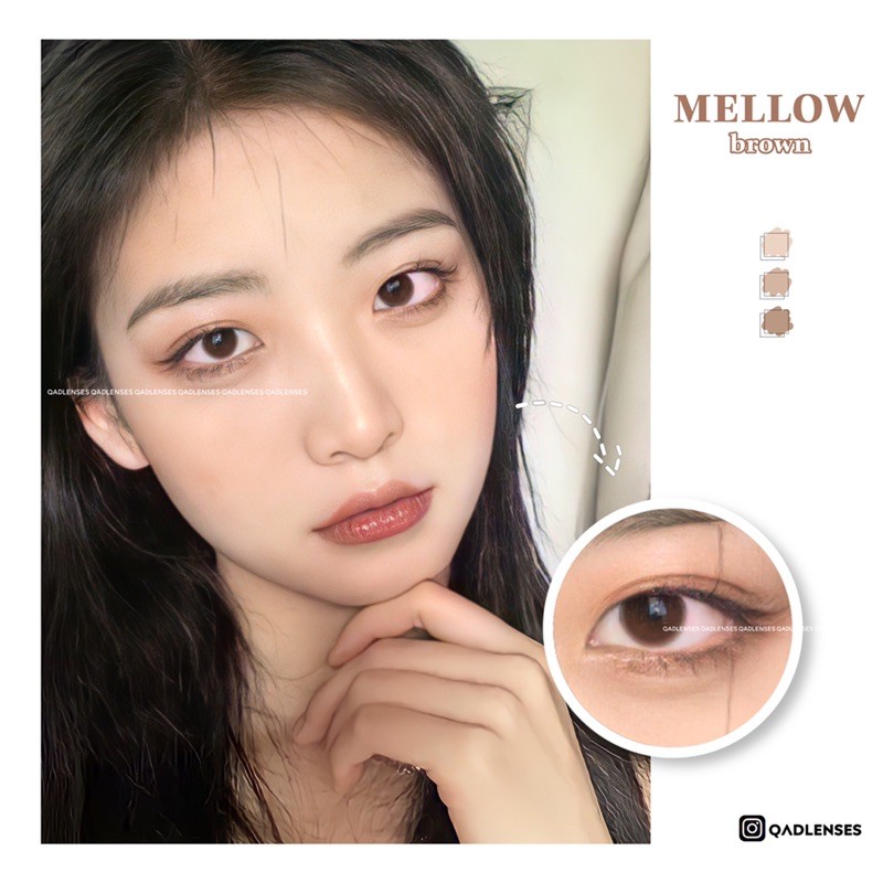 Mellow Brown Lens Khay nâu không lộ 1 xíu xiu - Kính áp tròng