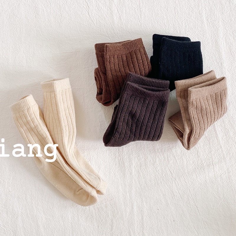 Set 5 Đôi Tất Trơn Vintage Cho Bé Trai Bé Gái