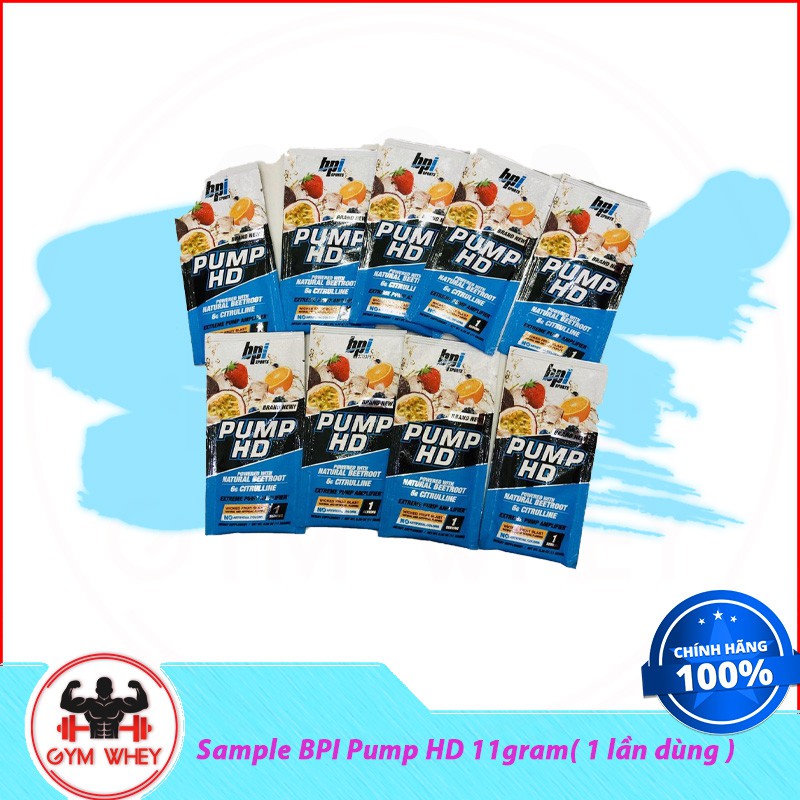 Gói Sample Dùng Thử Hổ Trợ Tập Luyện Và Tăng Sức Mạnh Pre Workout BPI Pump HD 11gram (1 lần dùng )