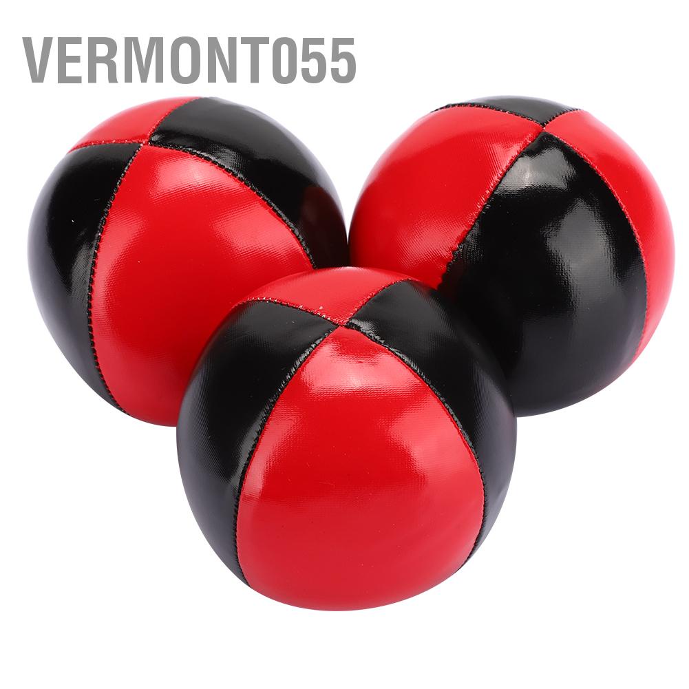 Có thể bán buôn Set 3 quả bóng tung hứng da PU đỏ đen hạt mịn EPS cao cấp vermont055 Hàng giao ngay