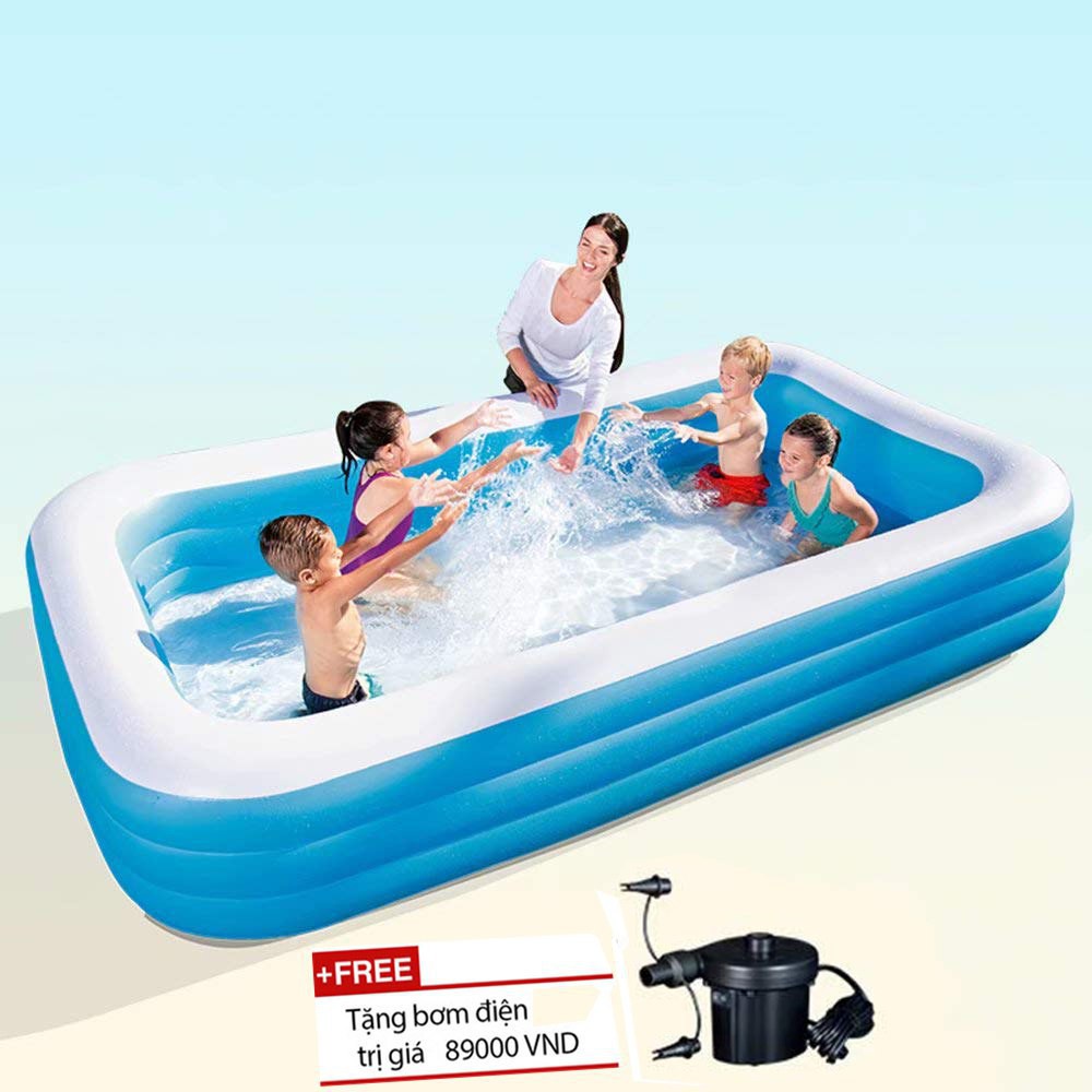 Bể bơi siêu to khổng lồ 3m8-2m9-2m6-2m1 có kèm bơm điện 2 chiều