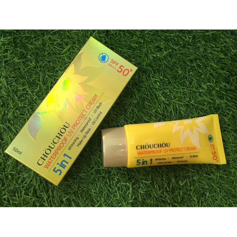 KEM CHỐNG NẮNG 5 IN 1 CHOU CHOU WATERPROOF UV PROTECT CREAM SPF50+