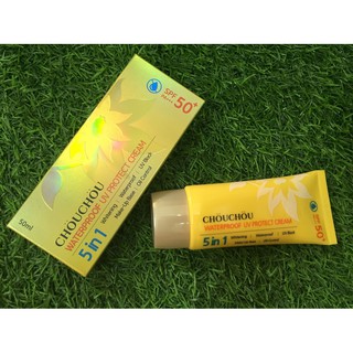 KEM CHỐNG NẮNG VẬT LÝ CHOU CHOU WATERPROOF UV PROTECT CREAM SPF50+ PA+++