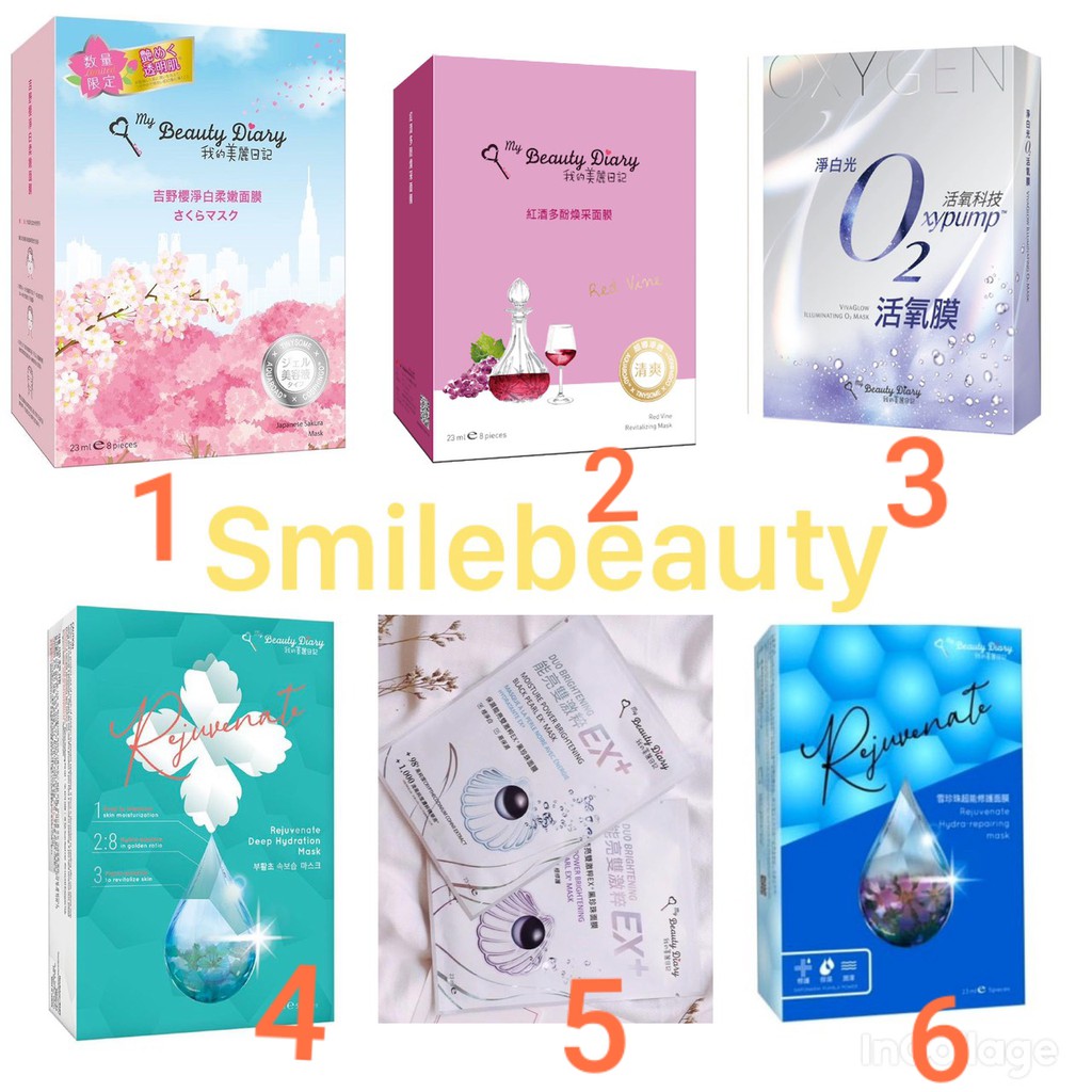 ( HỘP ) Mặt nạ my beauty diary các loại (SĂN SALE TAIWAN)