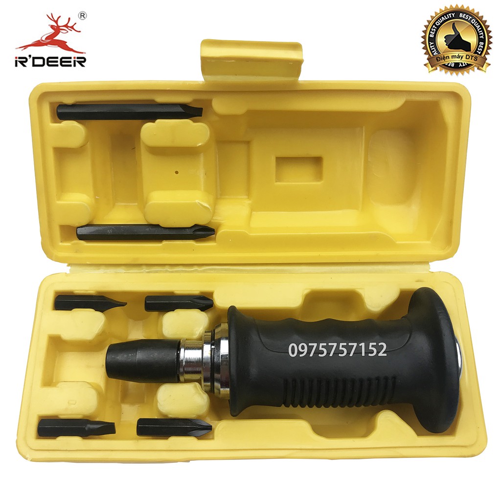 Bộ tô vít đóng 6 mũi cao cấp R’DEER RT-6B, thép CR-V tay cầm bọc cao su TPR , bộ tua vít đóng tự xoay đảo chiều