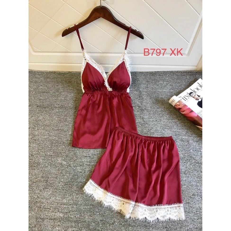 Bộ ngủ đùi viền ren hàng Quảng Châu