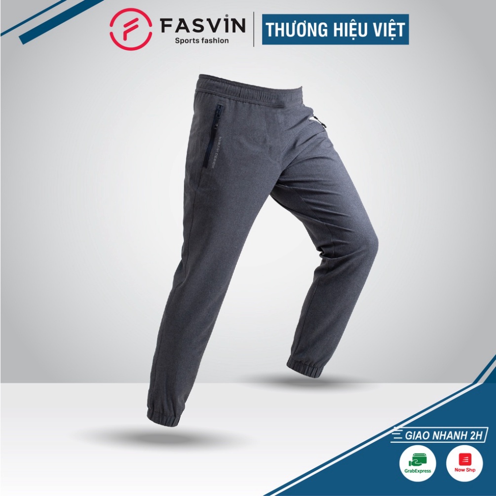 (Hàng Tốt) Quần Jogger Nam Thể Thao Fasvin Bo Gấu Dáng Đẹp Vải Gió Co Giãn Tiện Dụng Đũi Chơi Hay Mặc Nhà DC20424.HN (ản