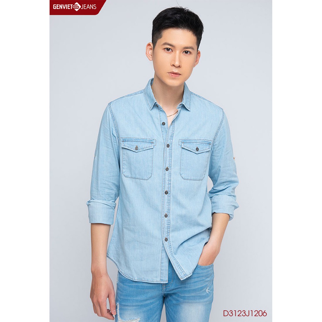 Áo somi dài tay nam D3123J1206 GENVIET | BigBuy360 - bigbuy360.vn