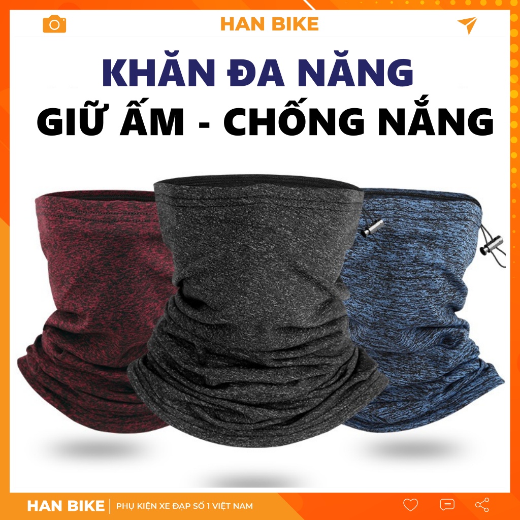 Khăn Đa Năng Trùm Cổ Giữ Ấm Chống Nắng Chống Bụi Đi Phượt Đạp Xe Thể Thao Ngoài Trời Chất Liệu Siêu Dày Mềm Mịn