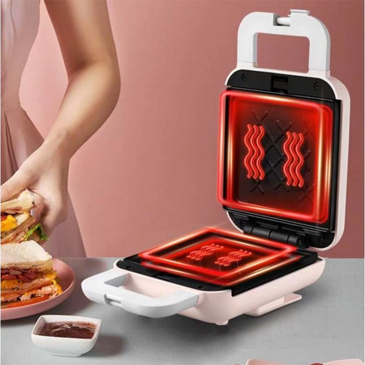 Máy nướng bánh mỳ Sandwich TORSOM - Đầy đủ 4 khuôn, Rán trứng, làm đồ ăn sáng, nướng thịt 2 mặt da tiện lợi, siêu nhanh