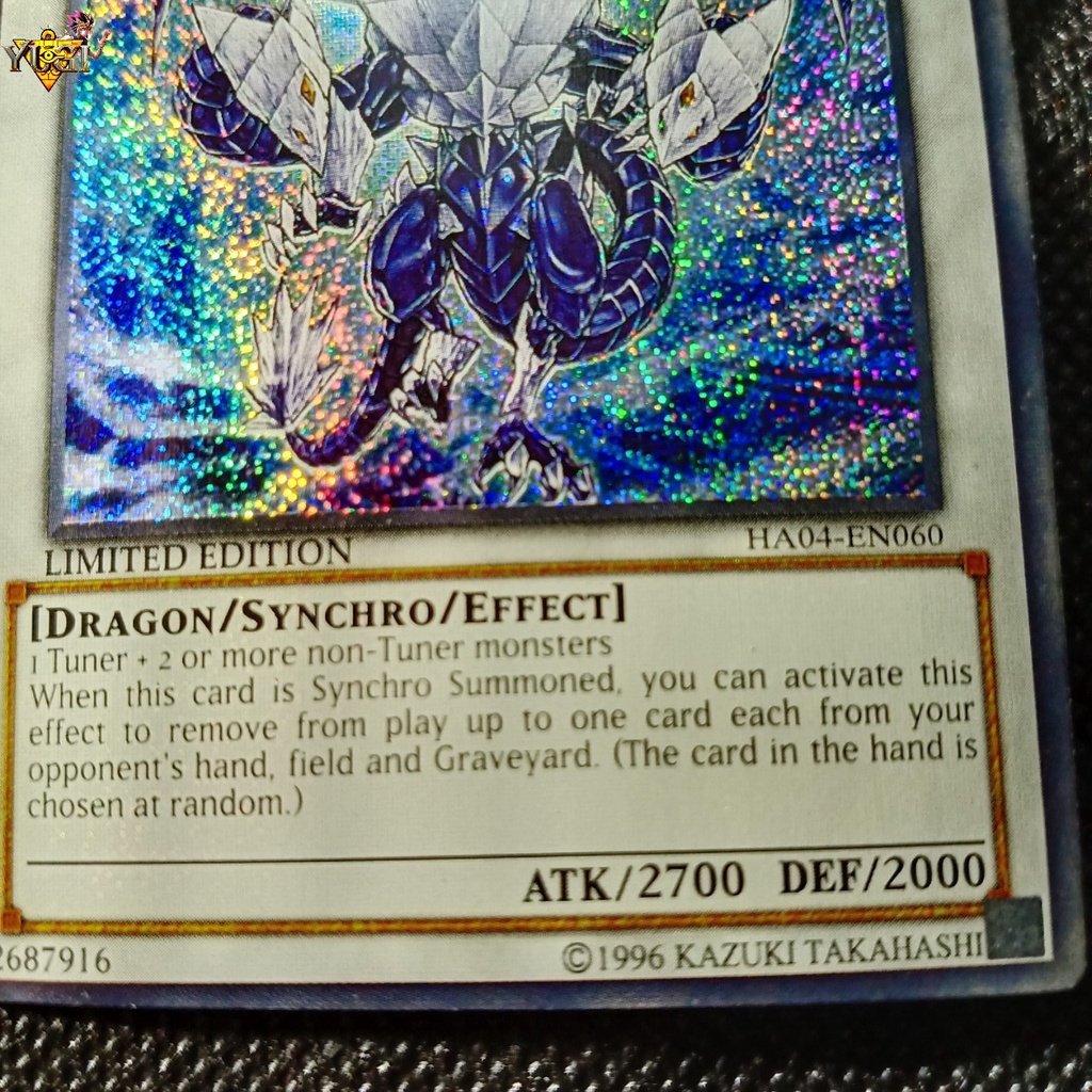 Thẻ Yugioh Trishula Dragon of the Ice Barrier Băng Vệ Long hiệu ứng Secret Rare TẶNG Top Loader bọc nhựa 1458 D3 62