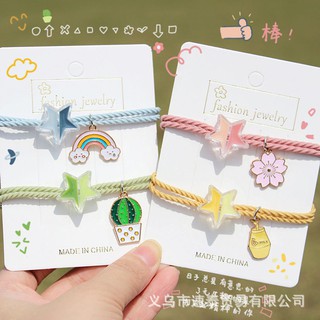 Vòng Tay Nữ Handmade Họa Tiết Ngôi Sao, Cầu Vòng Nhỏ Dễ Thương Phong Cách Hàn Quốc Cho Nữ