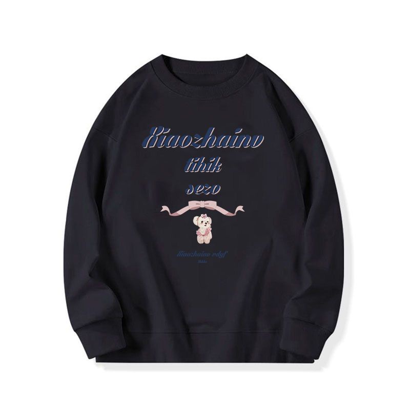 Áo sweater IHKKE dáng rộng phong cách retro Mỹ thời trang