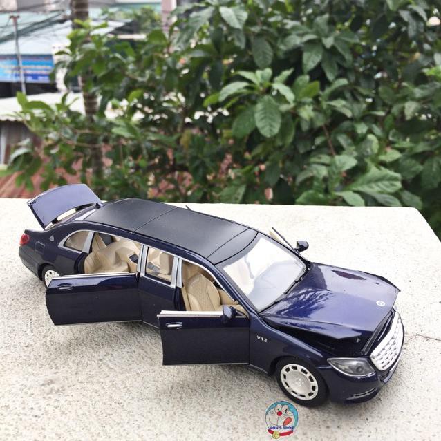 [freeship]] Xe mô hình Mercedes Maybach S600 Pullman tỉ lệ 1:32, cấu tạo kim loại, dùng pin, có âm thanh, ánh sáng