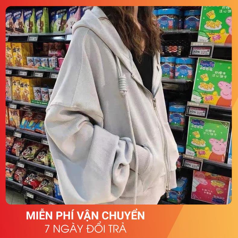 [Video/Ảnh thật] Áo khoác nỉ hoodie trơn Unisex - Thun tay dài form rộng có mũ dáng suông basic ulzzang nam nữ HOT