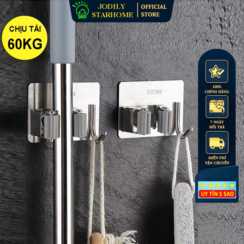 [Mã BMLT30 giảm đến 30K] Móc Dán Tường Jodily Starhome Treo Chổi Treo Cây Lau Nhà, Vòi Hoa Sen Vòi Nước Inox 304