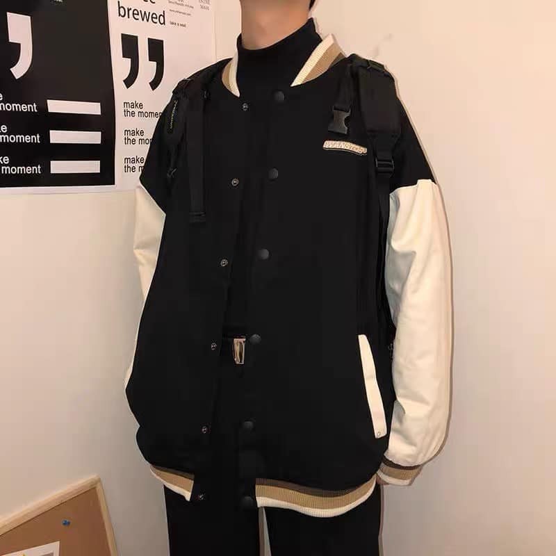 ÁO KHOÁC BÓNG CHÀY - ÁO BOMBER KAKI JACKET THÊU CHỮ UNISEX ULZZANG - GIN STORE