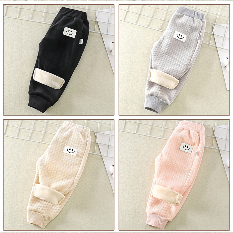 Quần dài IQ ANGEL lót nhung dày phong cách thu đông mới cho bé trai và bé gái