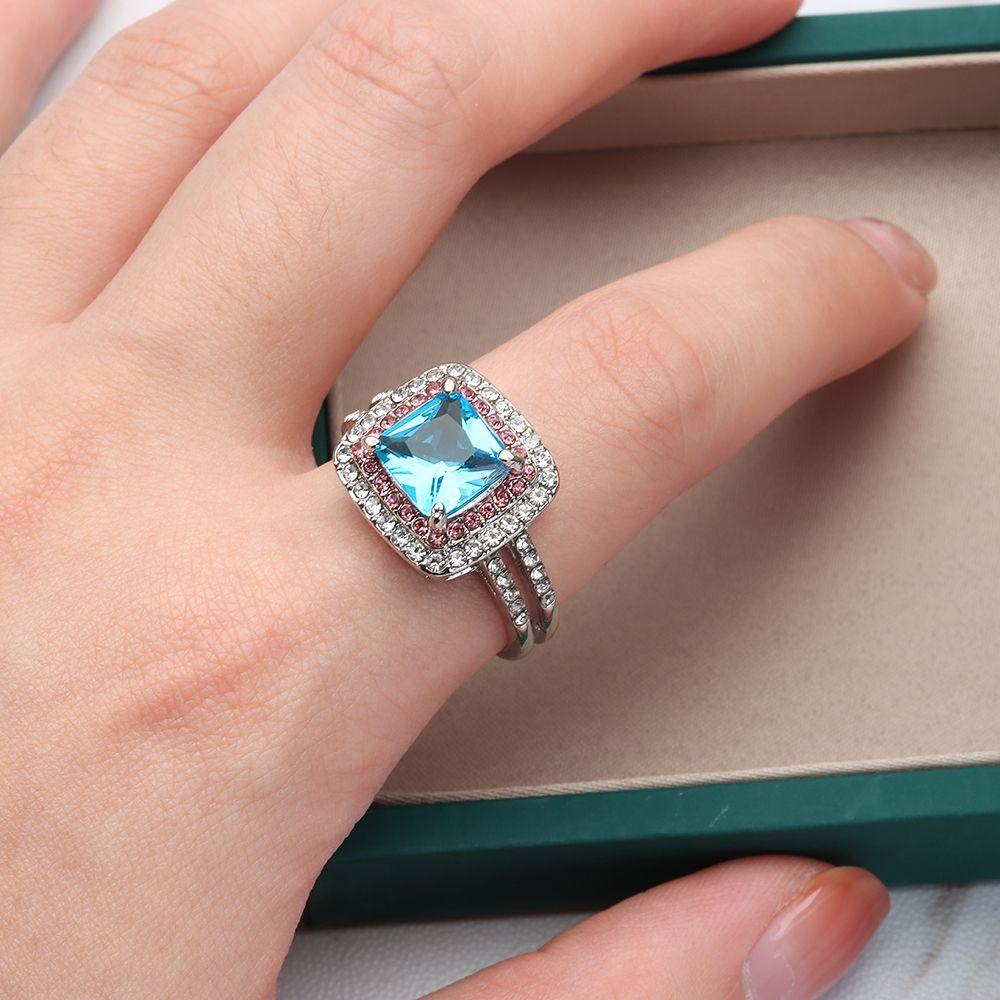 BEAUTY Nhẫn Đính Đá Zircon Thời Trang Cho Nữ