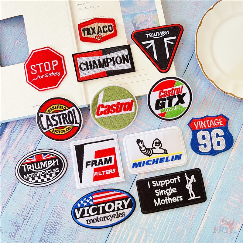 ☸ Miếng Dán Ủi Cho Động Cơ Xe Mô Tô ☸ 1 Miếng Vá Quần Áo Hình Huy Hiệu