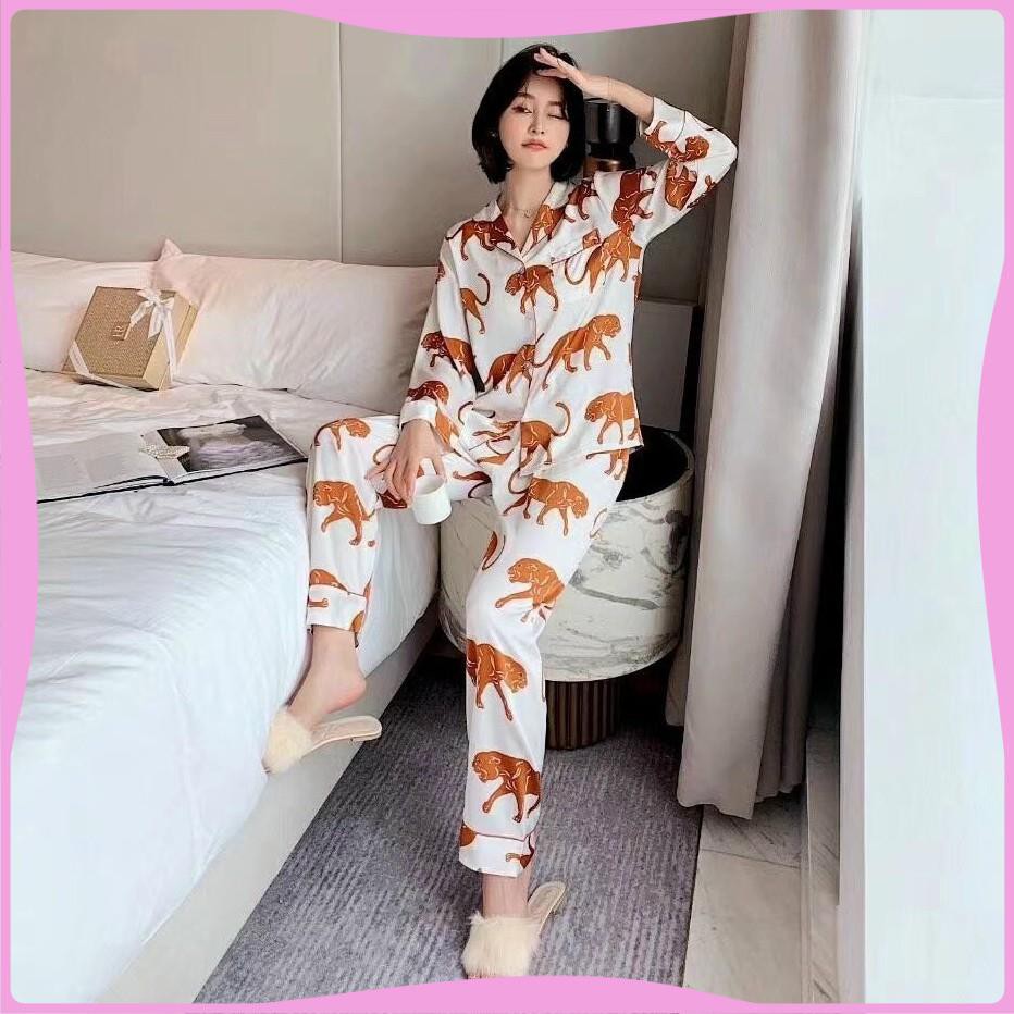 Bộ Ngủ Dài Tay Mặc Nhà Lụa Satin Cao Cấp, Bộ Ngủ Chất Lụa Siêu Siêu Đẹp | BigBuy360 - bigbuy360.vn