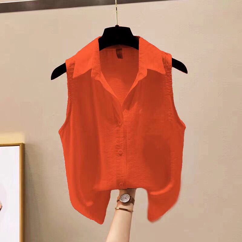 Áo Chiffon Sát Nách Dáng Rộng Plus Size Thời Trang Mùa Hè 2022 Cho Nữ