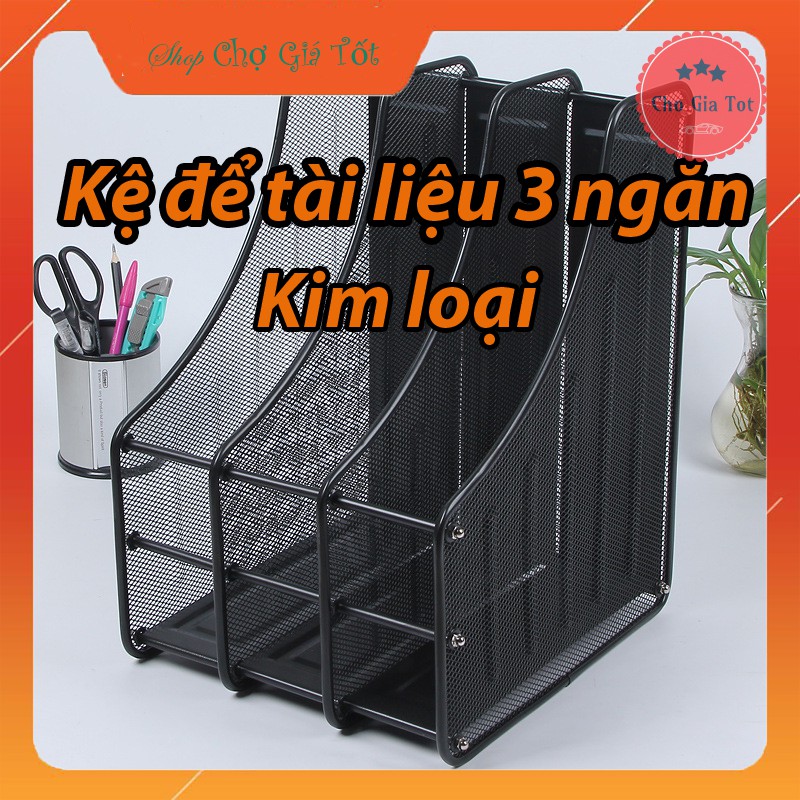 Kệ để tài liệu,sách vở,hồ sơ văn phòng 3 ngăn kim loại