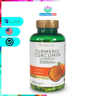 Viên uống nghệ hàm lượng cao Carlyle Turmeric Curcumin 3000 Mg Con Bioperine 180 viên