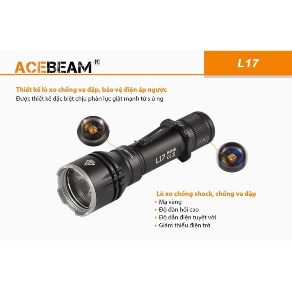 Đèn pin và đèn sạc ACEBEAM L17 Kèm pin - Đèn chiếu xa nhỏ gọn ACEBEAM L17 sáng trắng 1400 lumen xa 802 m