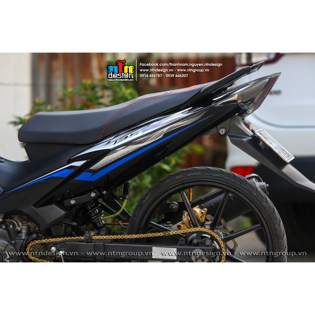 Tem rời exciter 135 lc trắng đen xanh v3 , ảnh thực tế , tem 3 lớp cao cấp