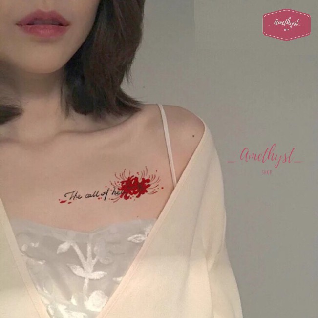 LẺ Hình Xăm Dán Tatoo Hoa Bỉ Ngạn