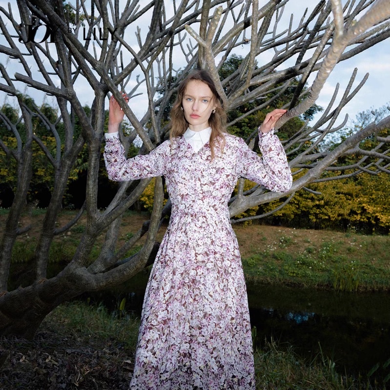 Đầm hoa tím Lily