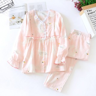 Bộ đồ bầu và sau sinh mặc nhà cổ tim Azuno BZ149 có thiết kế cho con bú