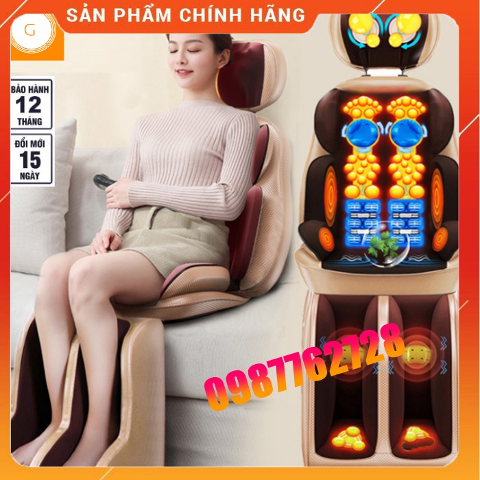 Ghế massage toàn thân hồng ngoại 16 chức năng mát xa 3D tự động có sưởi nhập nguyên chiếc mẫu 2021