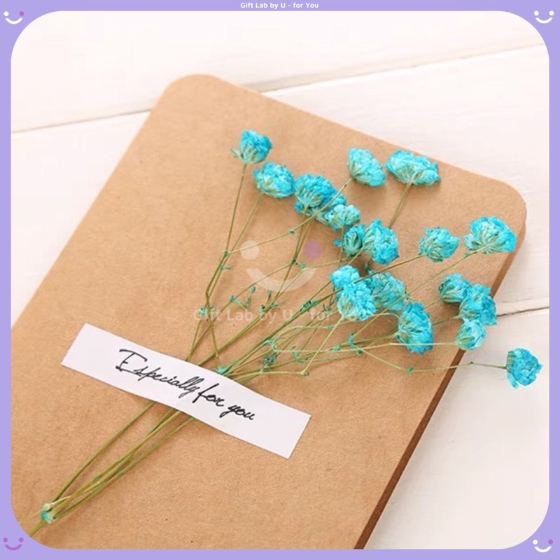 Thiệp hoa khô giấy Kraft cao cấp chúc ngày lễ, sinh nhật, kỉ niệm đặc biệt