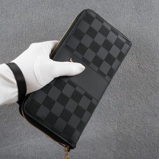 Ví Da Nam, Bóp Da Dài Cầm Tay LV Nam cao cấp- ví dài LV Kẻ Ô Da Đẹp,Phong Cách Hàn Quốc