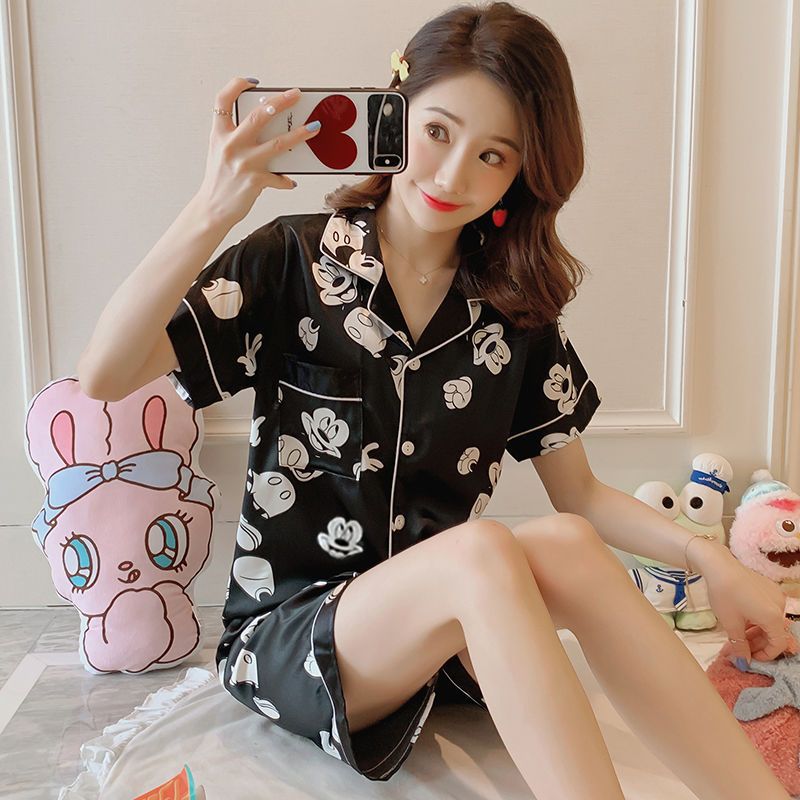  Bộ Đồ Ngủ Ngắn Bằng Vải Lụa Phong Cách Hàn Quốc Xinh Xắn Cho Nữ | BigBuy360 - bigbuy360.vn