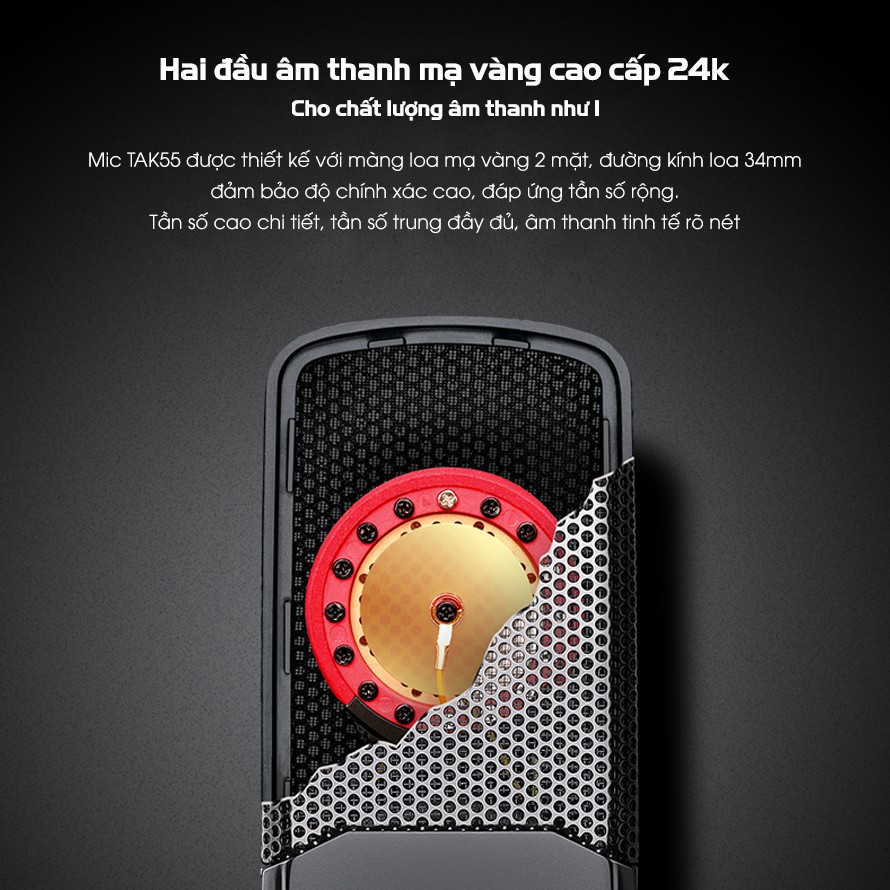 Mic Thu Âm Livestream Hát Karaoke Chuyên Nghiệp Takstar TAK55 Độ Nhạy Cao, Lọc Tạp Âm, Chính Hãng Cao Cấp Bảo Hành 1 Năm