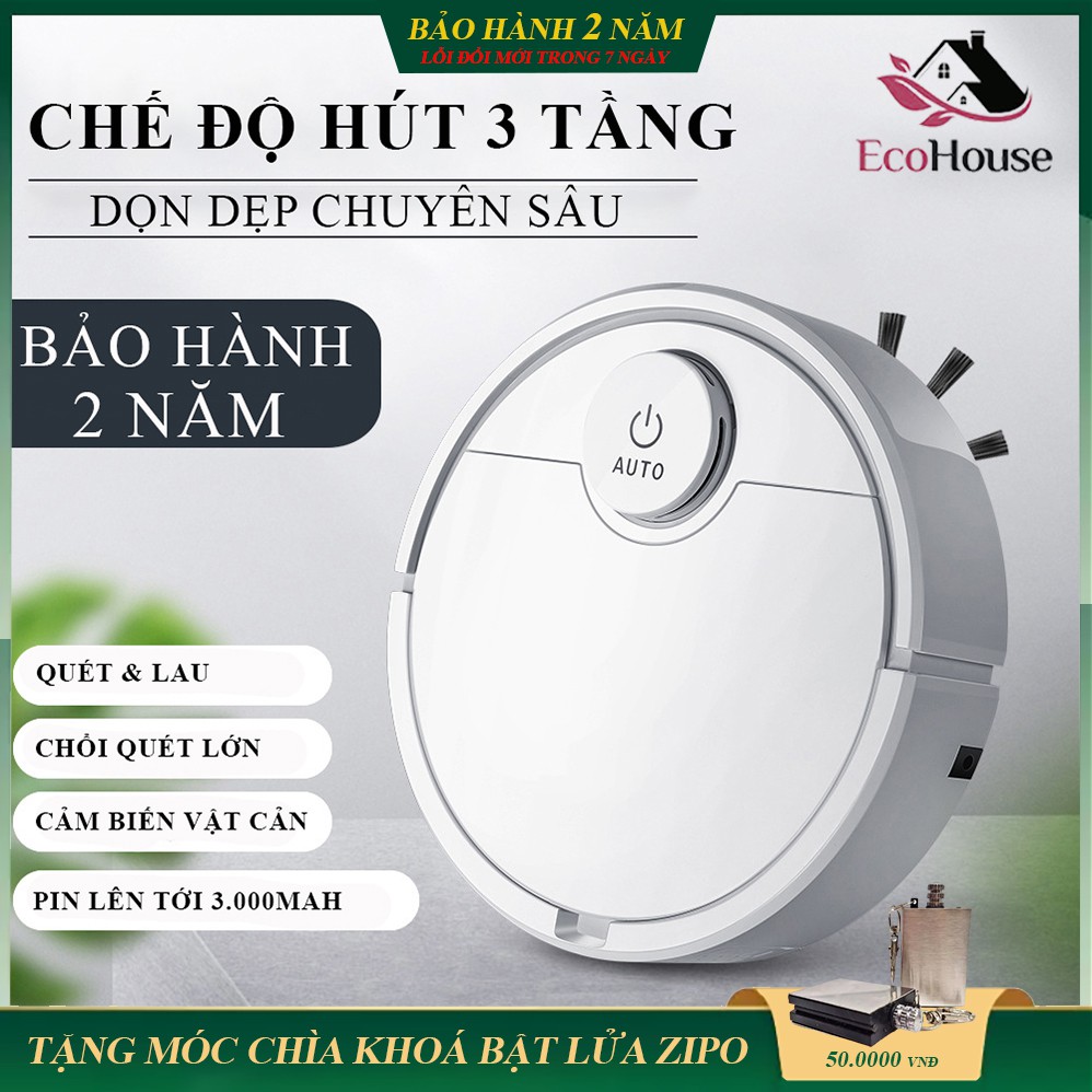 Robot hút bụi lau nhà cảm ứng, dung lượng pin lớn, mạnh mẽ bền bỉ hơn, làm sạch mọi ngóc ngách trong nhà,dễ dàng vệ sinh