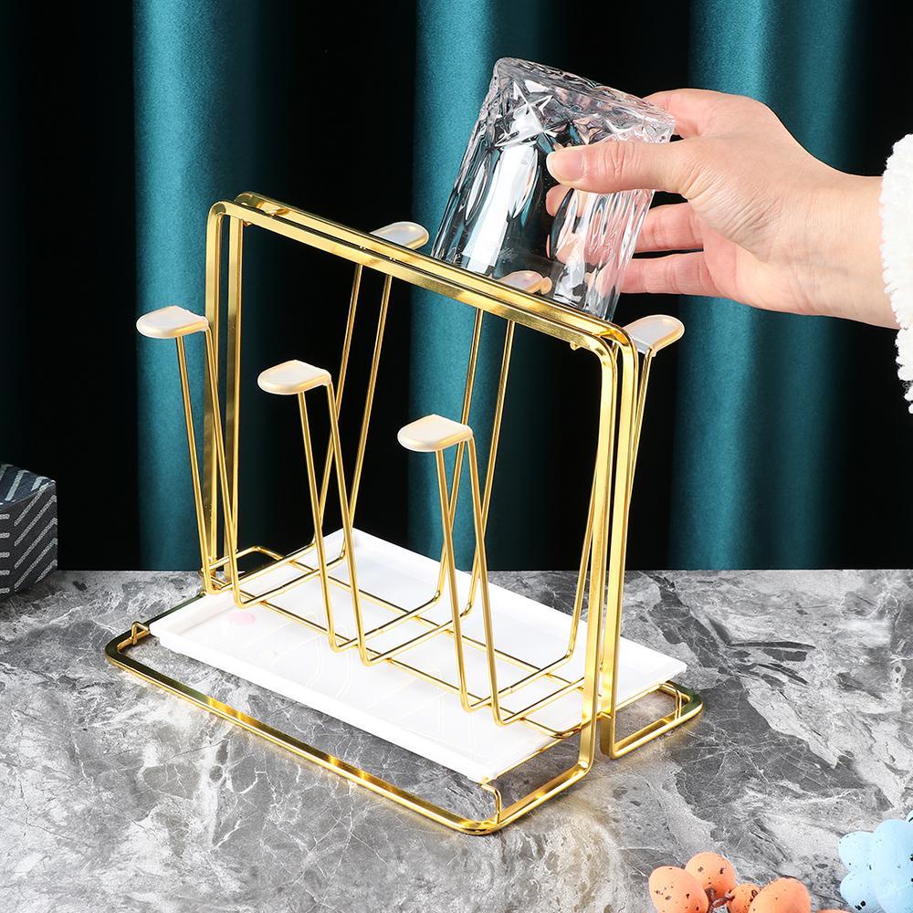 GOGOUP Giá Đỡ Úp Ly Tách Có Khay Treo Tiện Dụng Cho Nhà Bếp