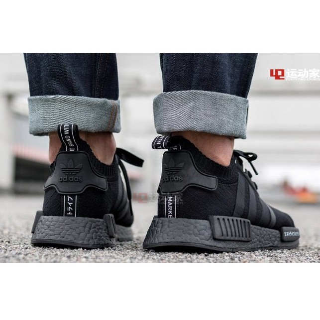 [Discount]Ready Stock original Adidas NMD Boost R1 PK Running shoes sport  Sneakers black