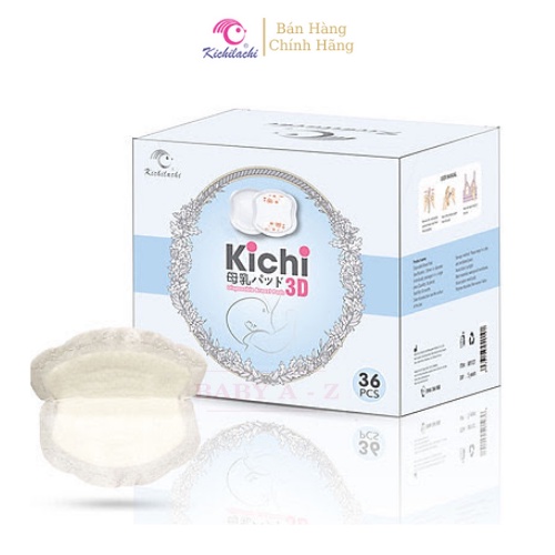 Miếng Lót Thấm Sữa Cho Mẹ Sau Sinh Kichi Hộp 36 Miếng