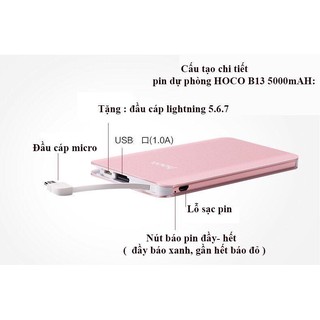 Pin dự phòng HOCO B13 5000mAH siêu mỏng