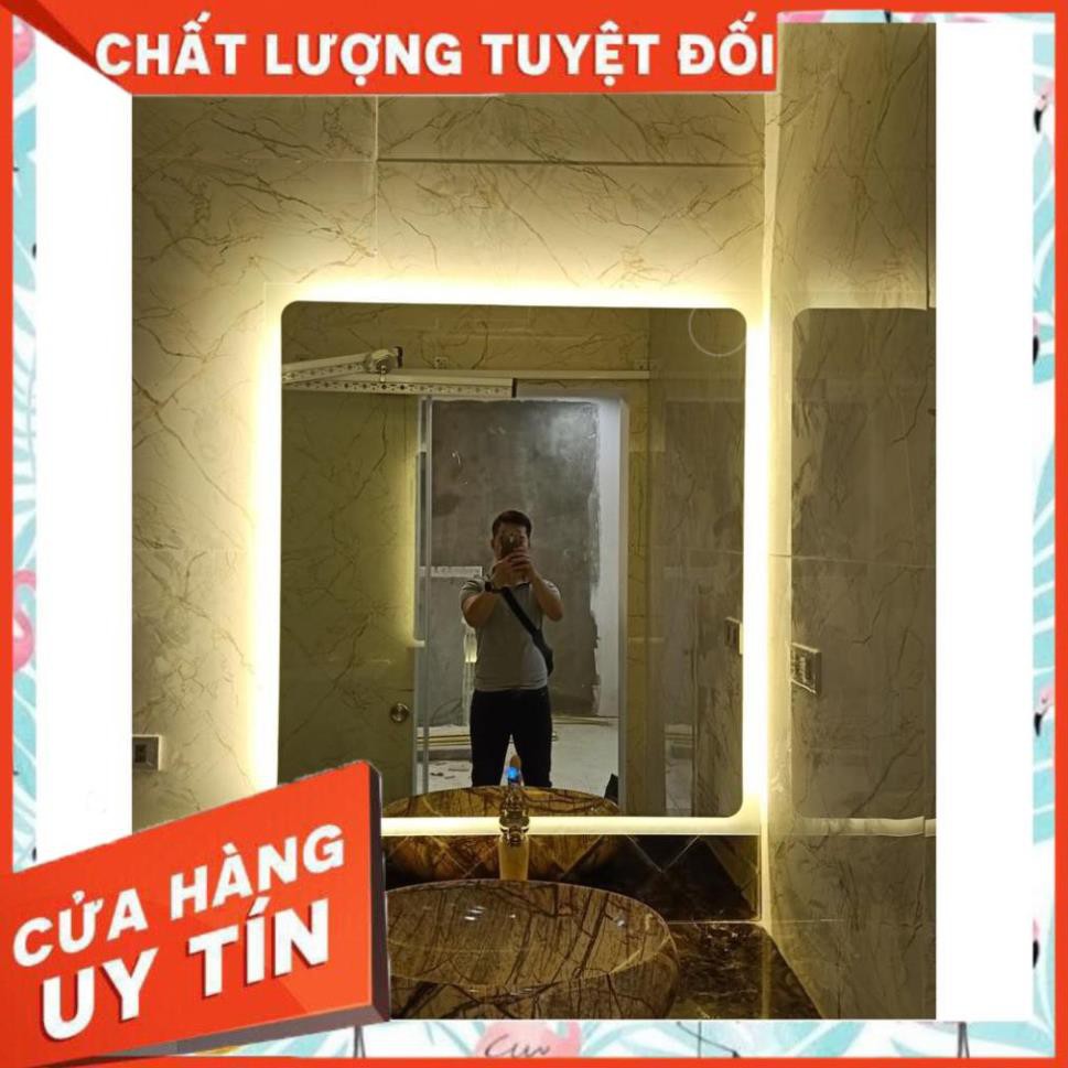 [ giá sỉ ] gương đèn led cảm ứng phá sương phòng wc thông minh kích thước 80x100 cm- guonghoangkim mirror HK3004