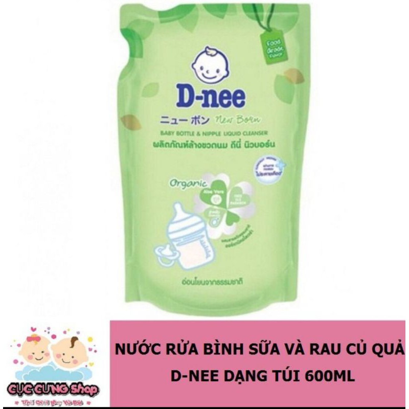 NƯỚC RỬA BÌNH SỮA DNEE ORGANIC CHAI VÒI 620ML / TÚI 600ML